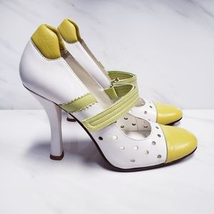 STEVEN vintage retro look velcro leather heels 7